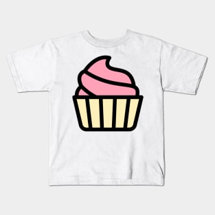 Pink Cupcake Cartoon Icon Kids T-Shirt